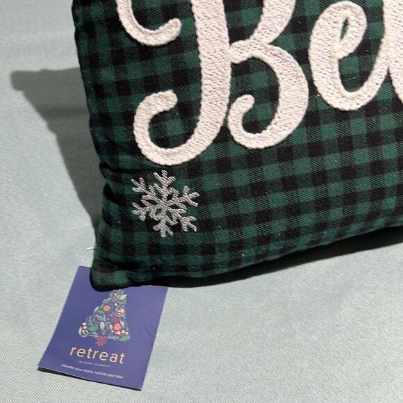 Buffalo Plaid Christmas Holiday Believe Lumbar Pillows - Picture 4 of 7